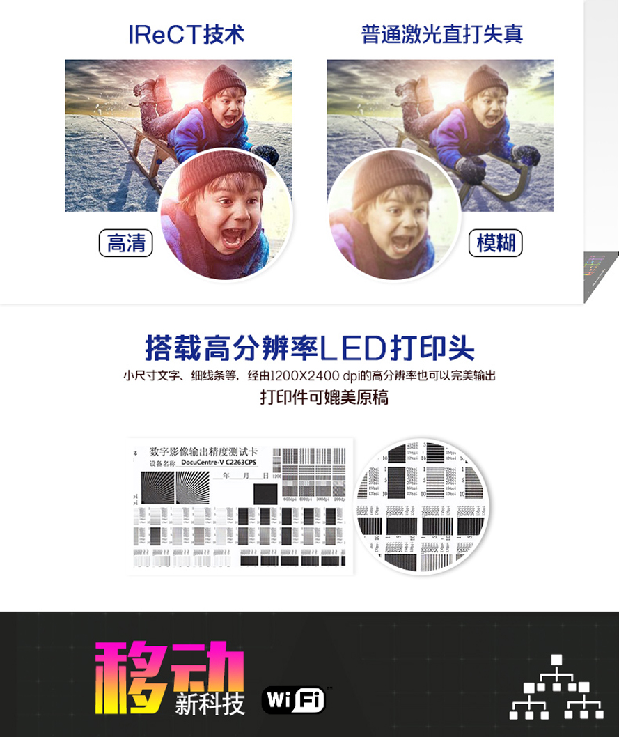 富士施乐 DocuCentre-VC2263CPS复印机 搭载高分辨率LED打印头