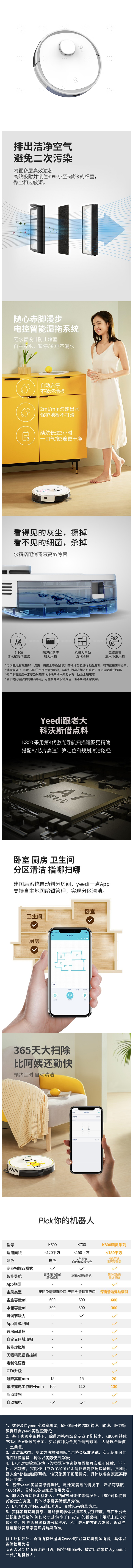 yeedi 一点扫地机器人 K800 扫吸拖三合一全自动智能扫地机器人 K800 K800系列【图片.png