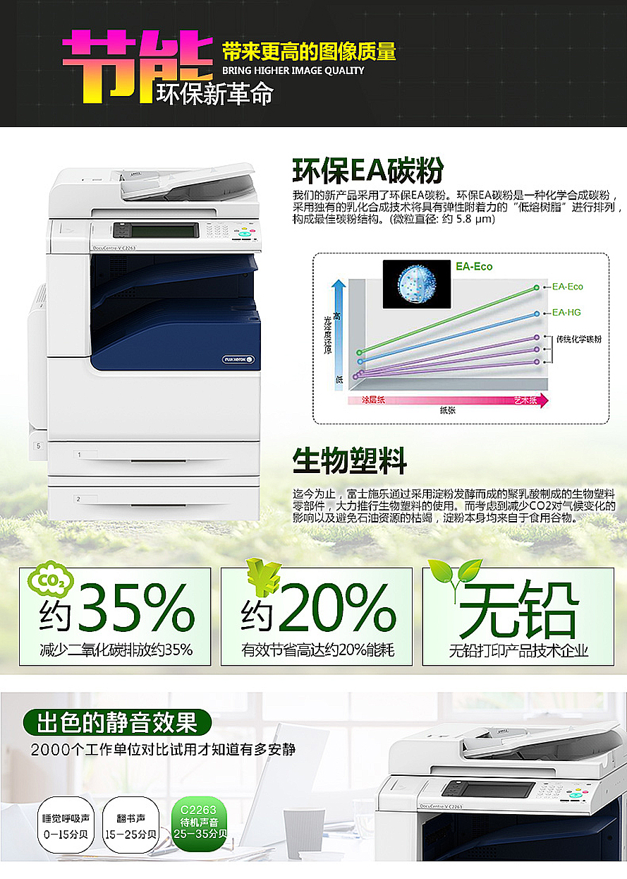 富士施乐 DocuCentre-VC2263CPS复印机 节能环保新革命